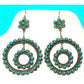 Zuni Snake Eye Turquoise Dangle Earrings Sterling Silver 