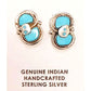 Zuni Snake Post Stud Earrings Effie Calavaza Sleeping Beauty