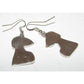 Zuni SNOOPY Earrings Peanuts Sterling Silver Inlaid Stone 