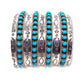 Zuni Sterling Silver Sleeping Beauty Mine Turquoise Cuff Bracelet "Snake Eyes" Tribal Hand Etched Design Signed The Southwestern Style Gallery