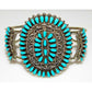 Zuni Turquoise Cluster Cuff Bracelet Sterling Silver Native 