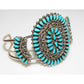 Zuni Turquoise Cluster Cuff Bracelet Sterling Silver Native 