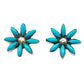 Zuni Turquoise Cluster Post Stud Earrings Sterling Silver