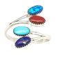 Zuni Turquoise Coral Lapis Opal Bypass Ring Sze 9 Adjustable