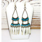 Zuni Turquoise Dangle Earrings Sterling Silver Milburn 