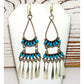 Zuni Turquoise Dangle Earrings Sterling Silver Milburn 