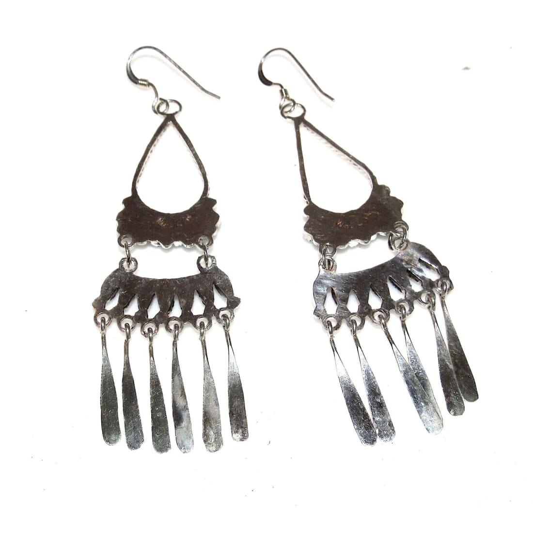 Zuni Turquoise Dangle Earrings Sterling Silver Milburn 
