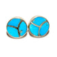 Zuni Turquoise Fish Scale Inlay Post Earrings Sterling K. 