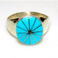 Zuni Turquoise inlay Ring Size 8 Sterling Silver Native 