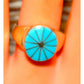 Zuni Turquoise inlay Ring Size 8 Sterling Silver Native 