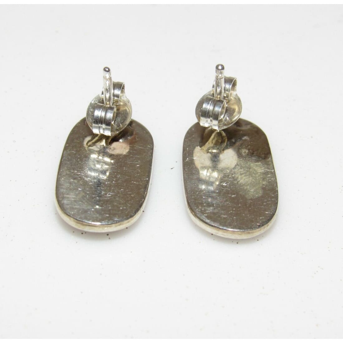 Zuni Turquoise Multi Stone Inlay Post Earrings Sterling Silver Native American Native American