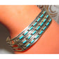 Zuni Turquoise Needlepoint Cuff Bracelet Sterling Silver 