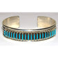 Zuni Turquoise Needlepoint Cuff Bracelet Sterling Silver