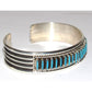 Zuni Turquoise Needlepoint Cuff Bracelet Sterling Silver