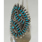 Zuni Turquoise Petit Point Statement Ring Size 7 Sterling 