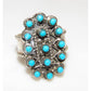 Zuni Turquoise Snake Eye Ring Size 7 Sterling Silver Native 