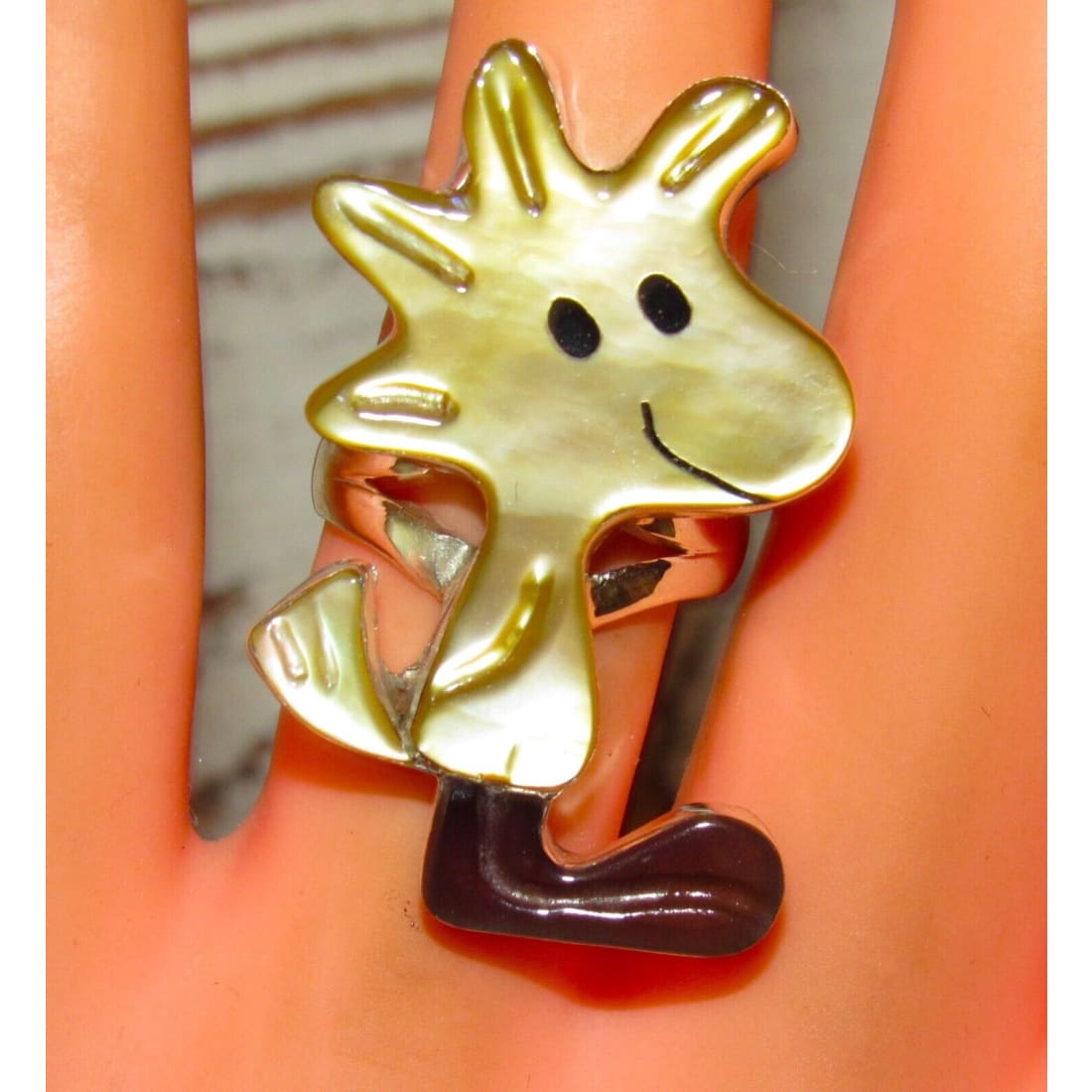 Zuni Woodstock Peanuts Ring Sz 6 P. Leekity Sterling Disney